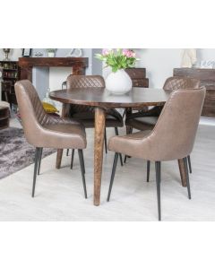 Vintage Mango Round Dining Table & 4 Henley Chairs