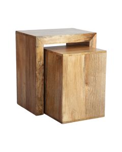 Light Mango Wood Cube Nest