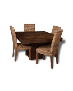 Mango Wood 120cm Dining Table & 4 Havana Chairs (3 Styles) - In Stock