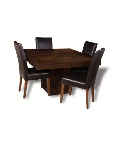 Mango 120cm Cube Dining Table & 4 Barcelona Chairs