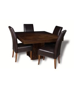Mango Wood 120cm Cube Dining Table & 4 Madrid Chairs