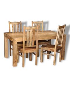 Dakota Light 160cm Dining Table & 4 Dakota Chairs - In Stock