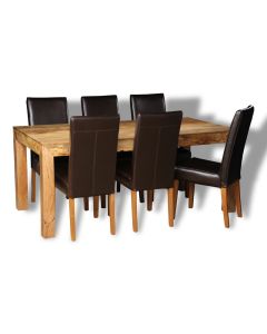 Mango Light 180cm Dining Table & 6 Barcelona Chairs