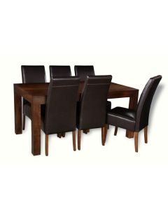 Mango Wood 160cm Dining Table & 6 Madrid Chairs