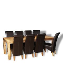 Mango 220cm Dining Table & 8 Rollback Chairs