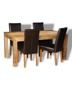 Light Dakota 160cm Dining Table & 4 Barcelona Chairs - In Stock