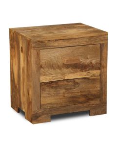 Light Mango Wood 2 Drawer Small Chest