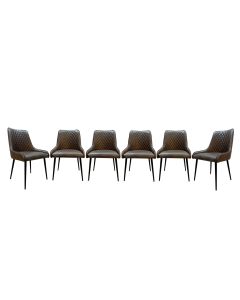 Set of 6 Henley Faux Leather Chairs