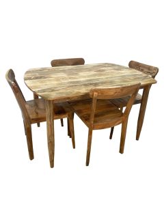 Scandi Mango 130cm Dining Table and 4 Scandi Mango Chairs