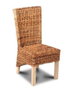 Light Rattan Rollback Dining Chair - In Stock