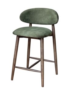 Scandi Green Velvet Bar Stool - Due Late June