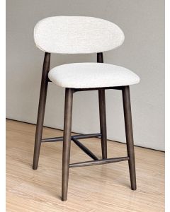 Scandi Cream Velvet Bar Stool - Due Late June