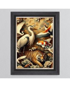 Oriental Framed Art - Tiger - In Stock