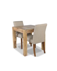 Light Dakota 80cm Dining Table & 2 Milan Fabric Chair