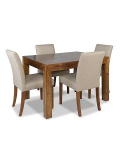  Dakota 120cm Dining Table & 4 Milan Fabric Chairs