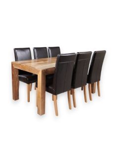 Mango Wood 160cm DIning Table & 6 Barcelona Chairs