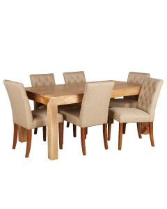 Dakota Table with 6 Milan Buttoned Chairs