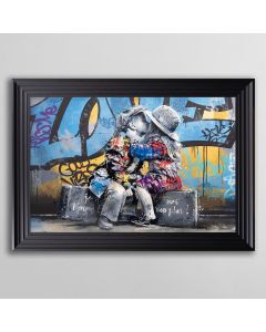 Two Children Graffiti Framed Art - Due 9th May