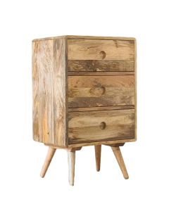 Light Vintage Mango 3 Drawer Chest - In Stock