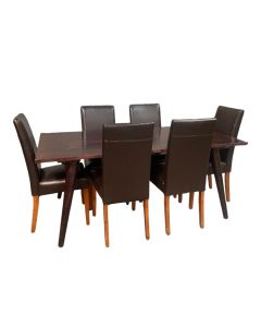 Vintage Mango 180cm Dining Table & 6 Barcelona Dining Chairs