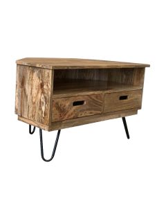 Light Vintage 85cm Corner TV Unit - In Stock