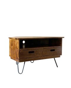 Vintage 85cm Corner TV Unit - In Stock