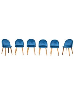 Set of 6 Zena Velvet Chairs