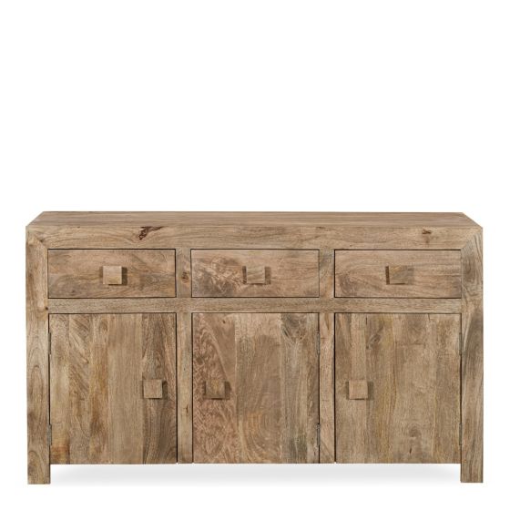 Oak Stain Dakota - 140cm 3 Drawer Cupboard Sideboard