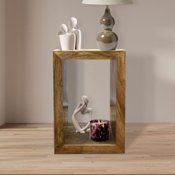 Light Mango Wood Rectangular Cube - In Stock