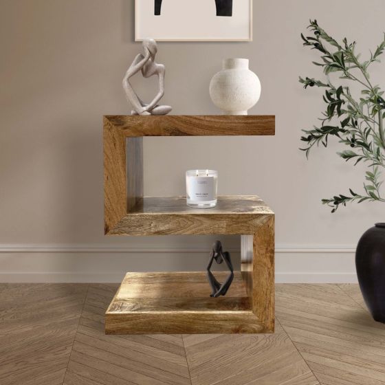Light Mango Wood Side Table (S) - In Stock