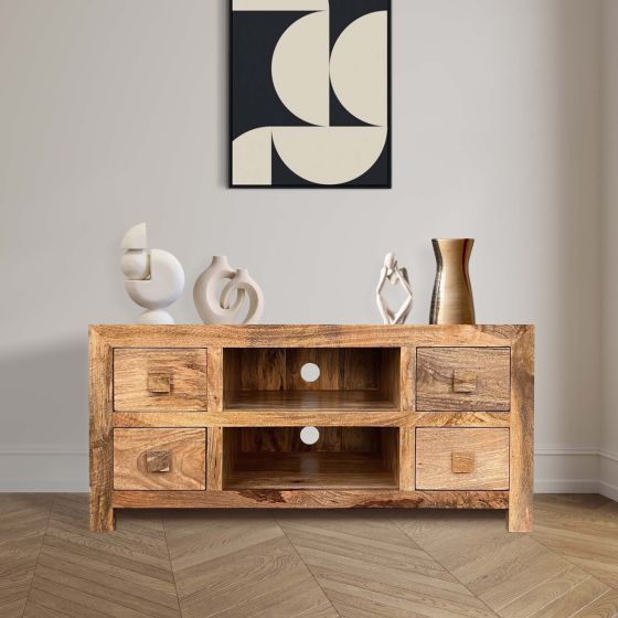 Light Dakota 115cm 4 Drawer Media Unit - In stock