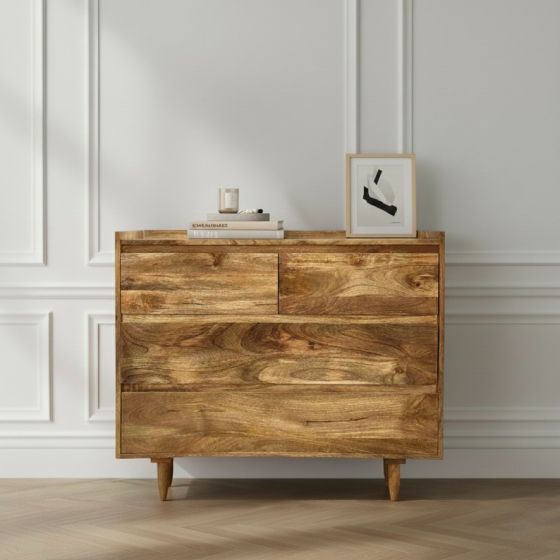 Scandi Mango 100cm 4 Drawer Chest - In Stock