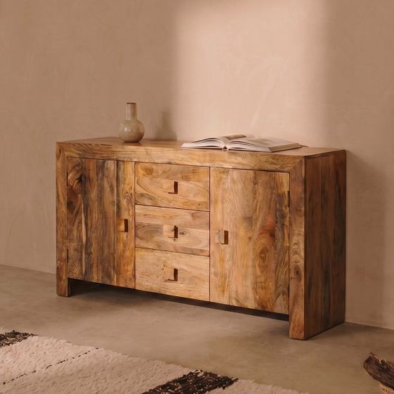 Light Dakota Mango Wood 135cm Sideboard - In Stock