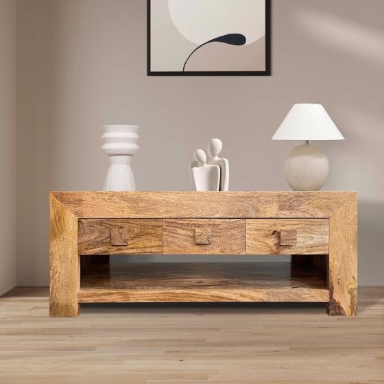 Light Dakota 110cm 6 Drawer Coffee Table - Due 18th May