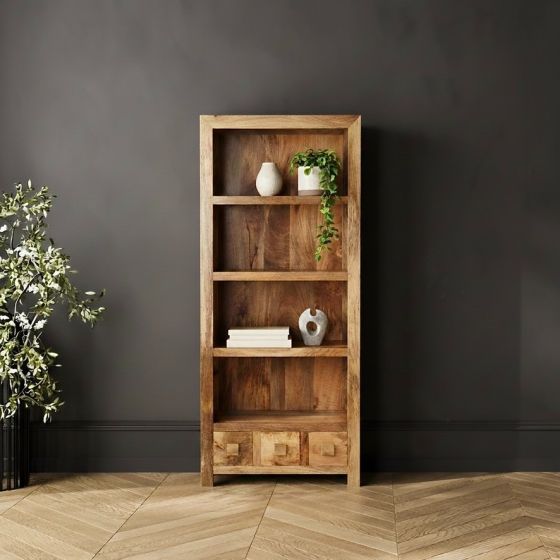 Light Dakota 76cm 3 Drawer Bookcase - In Stock