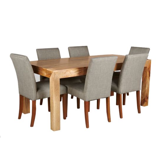 Dakota Dining Table with 4 Milan Fabric Dining Chairs