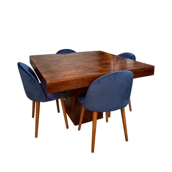 Dakota 120cm Cube Dining Table & 4 Zena Dining Chairs