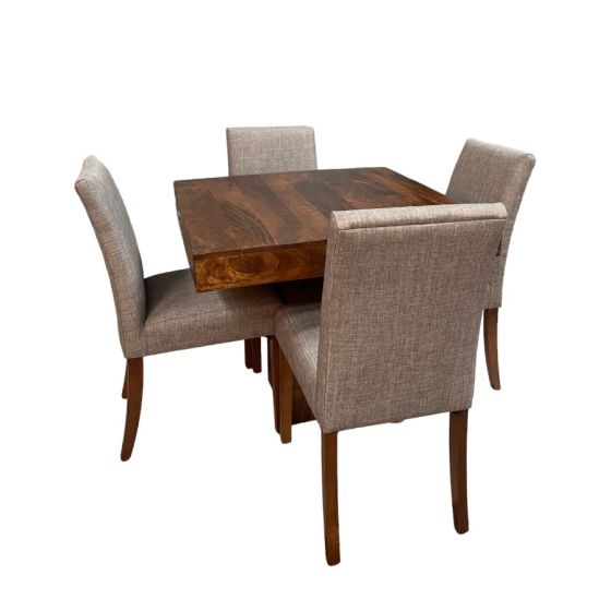 Dakota 90cm Cube Dining Table & 4 MIlan DIning Chairs