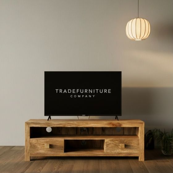 Light Dakota 145cm 2 Drawer Media Unit - In Stock 