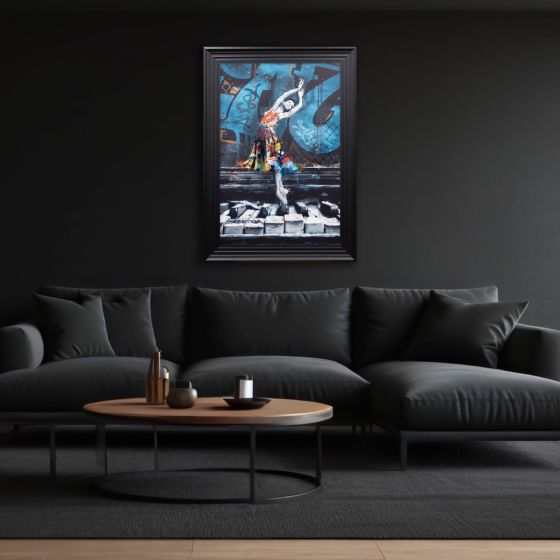 Ballerina Graffiti Framed Art - In Stock