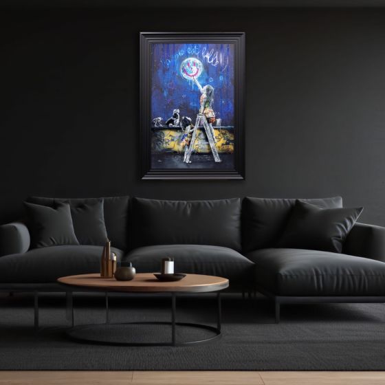 Moon Graffiti Framed Art - In Stock