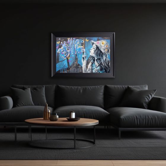 Bubbles Graffiti Framed Art - In Stock