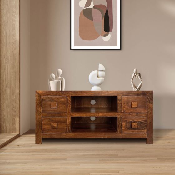 Dakota 115cm 4 Drawer Media Unit - In Stock