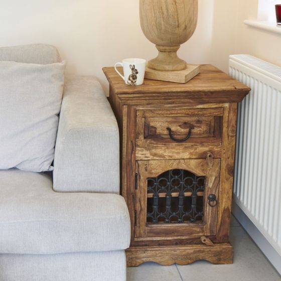 Jali Sheesham - Cabinet with Drawer - In Stock