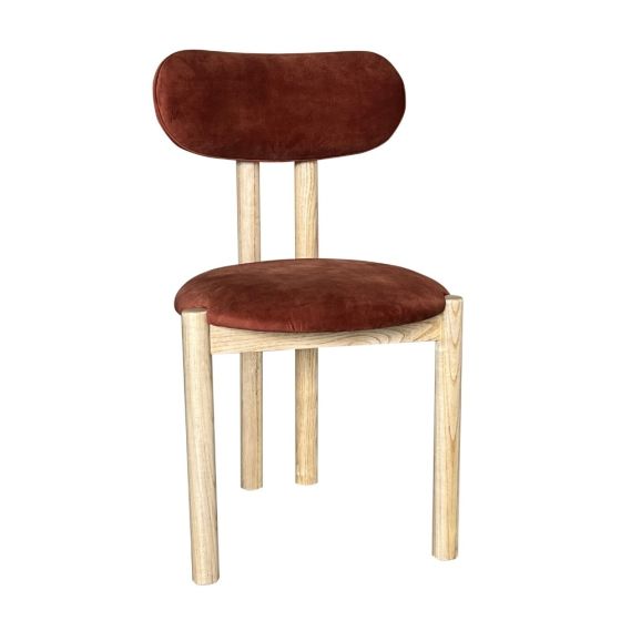 Aspen Orange Rust Velvet Dining Chair