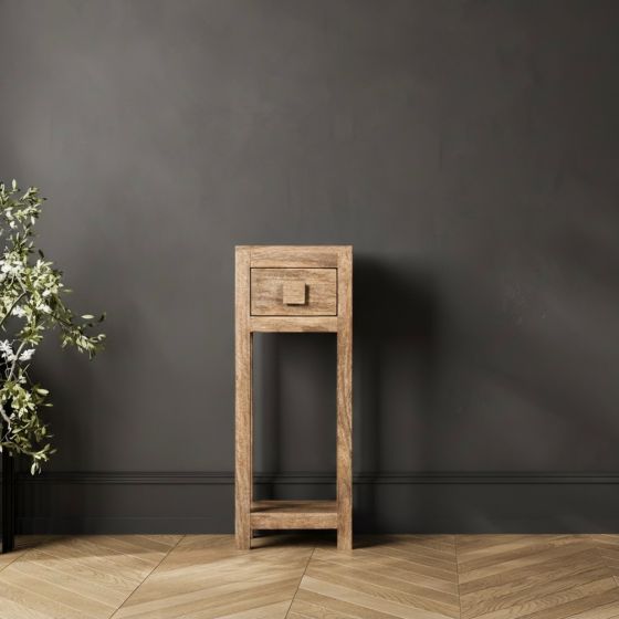 Oak Stain Dakota Mango Wood Lamp Table - In Stock 