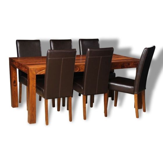 Large Cube Dining Table & 6 Barcelona Chairs 