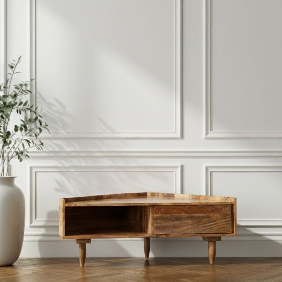 Scandi Mango 120CM Corner TV Unit - In Stock 