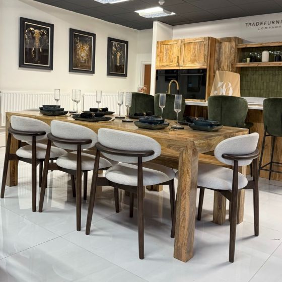 Ex-Display Set of 4 Scandi Cream Chairs Dark Leg