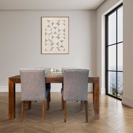 160cm Dakota Dining Table and 4 Milan Dining Chairs (3 Colours) - Due 27th April